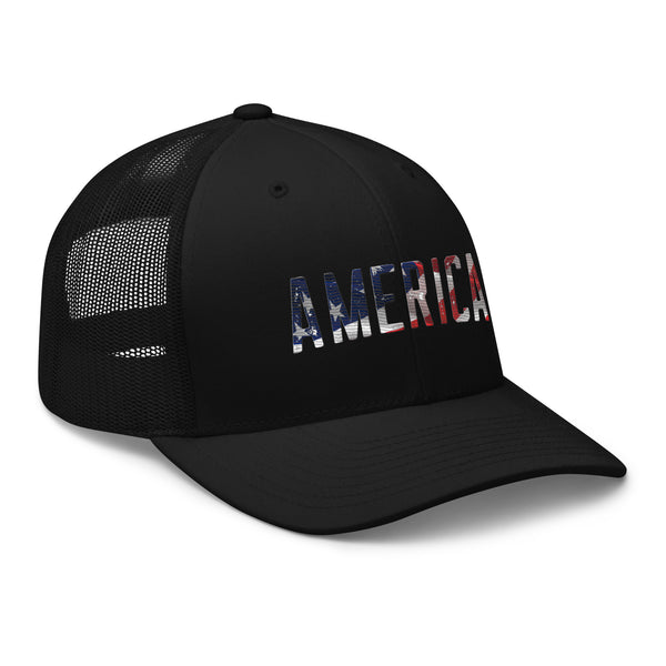 America Flag Logo - Trucker Hat